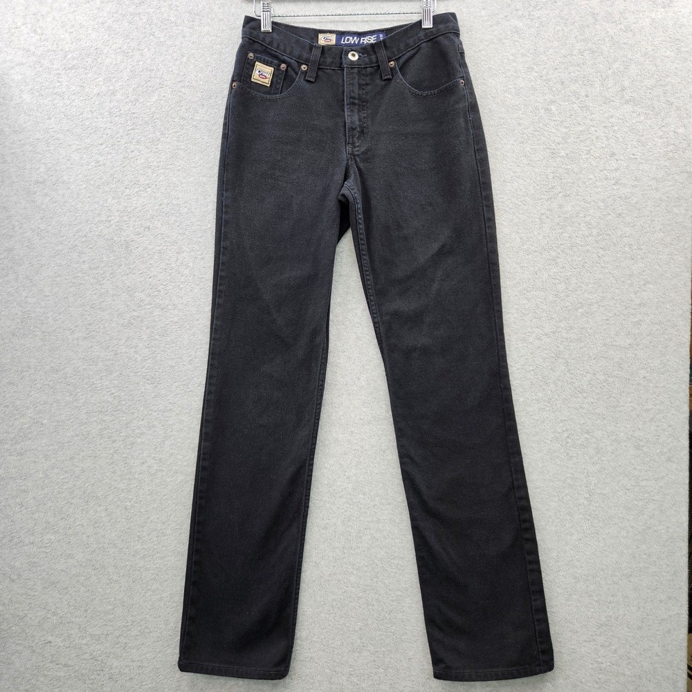 Vintage CRUEL GIRL Slim Low Rise Black Jeans Womens Sz 5 X-LONG 100% COTTON